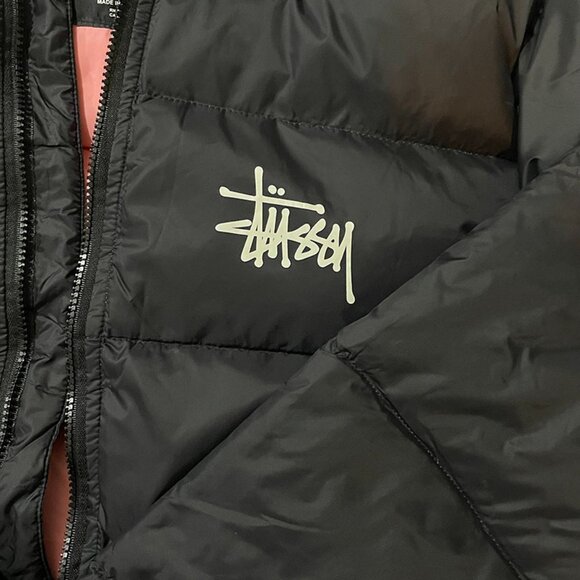 Stussy zip-up hooded cropped down jacket - Picture 2 of 8
